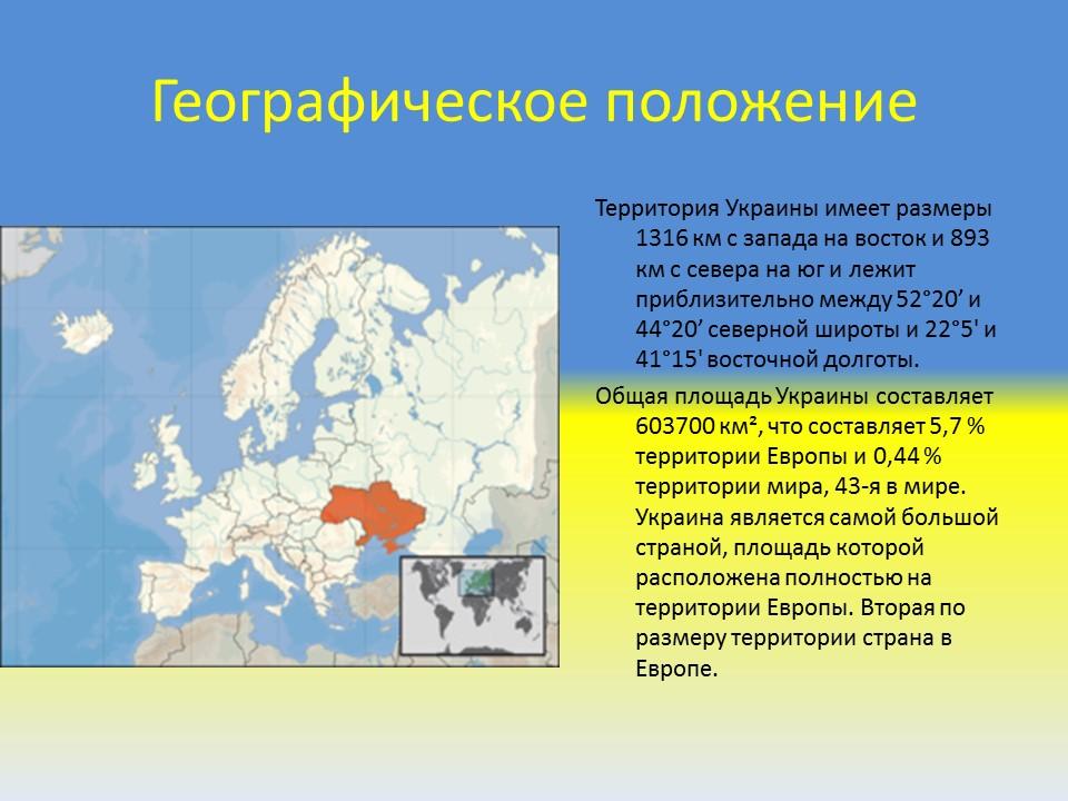 Украина общая характеристика страны
