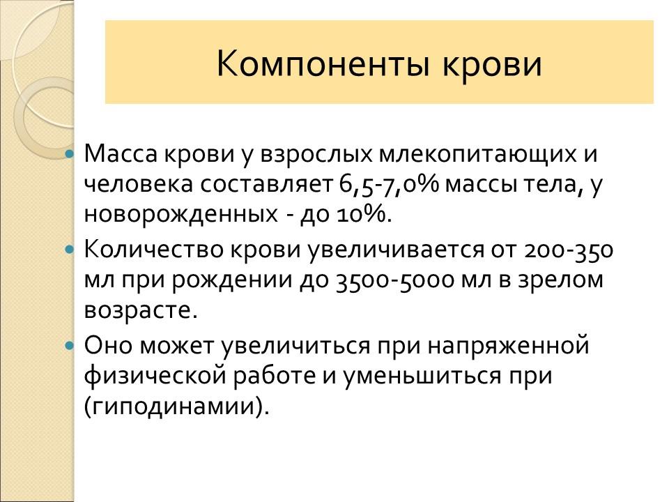 Кровь ее состав и функции