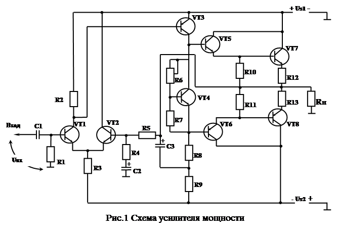 Расчет усилителя мощности